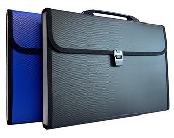 A4 Document Organiser Expanding File 13 Pockets Black or Blue
