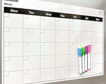 Magnetic Drywipe Board Fridge Planner White Notice Board Weekly Organiser