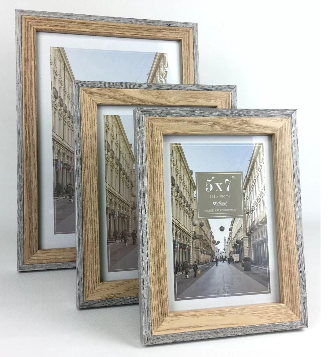 Two-tone Photo Frame, Oak and Grey, Wall and Desk Mount - Etsy
