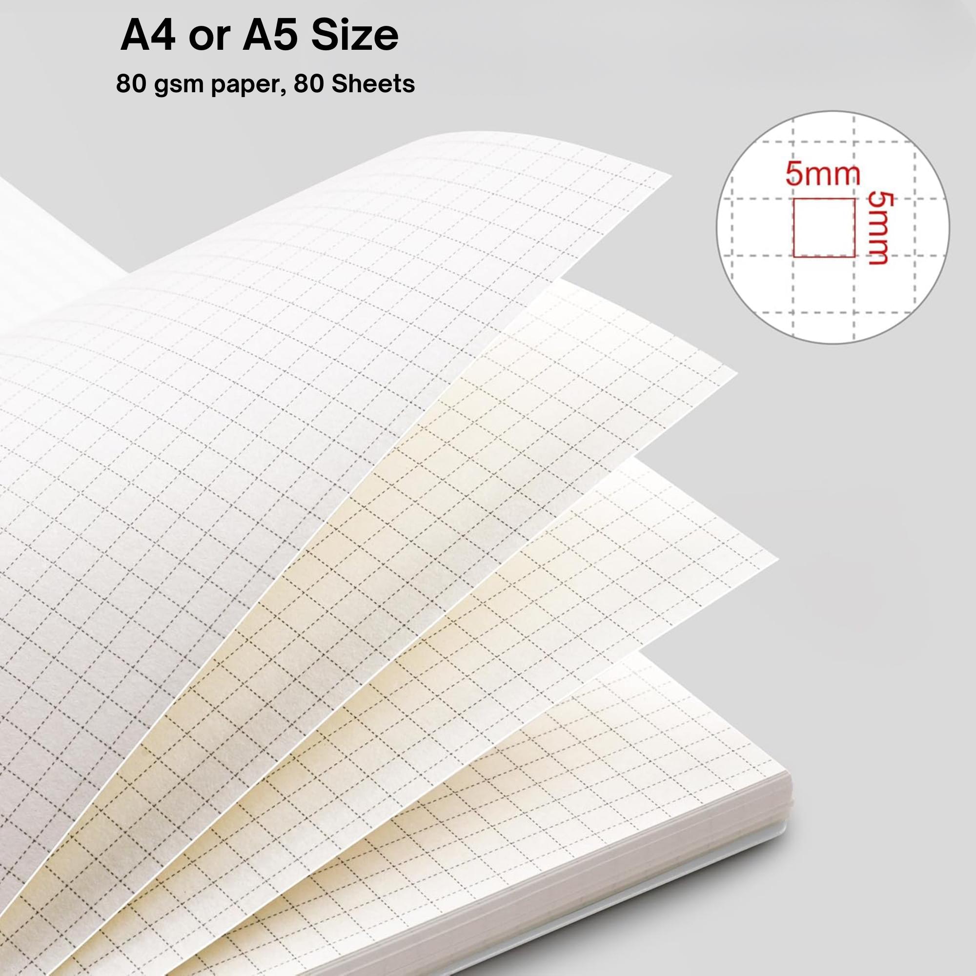 A4 / A5 Squared Ruled Notebook Grid Paper Maths Journal School Office ...