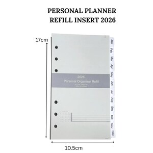 2026 Personal Diary Refill Weekly Organiser Planner Week on Two Pages Filofax Compatible image 2