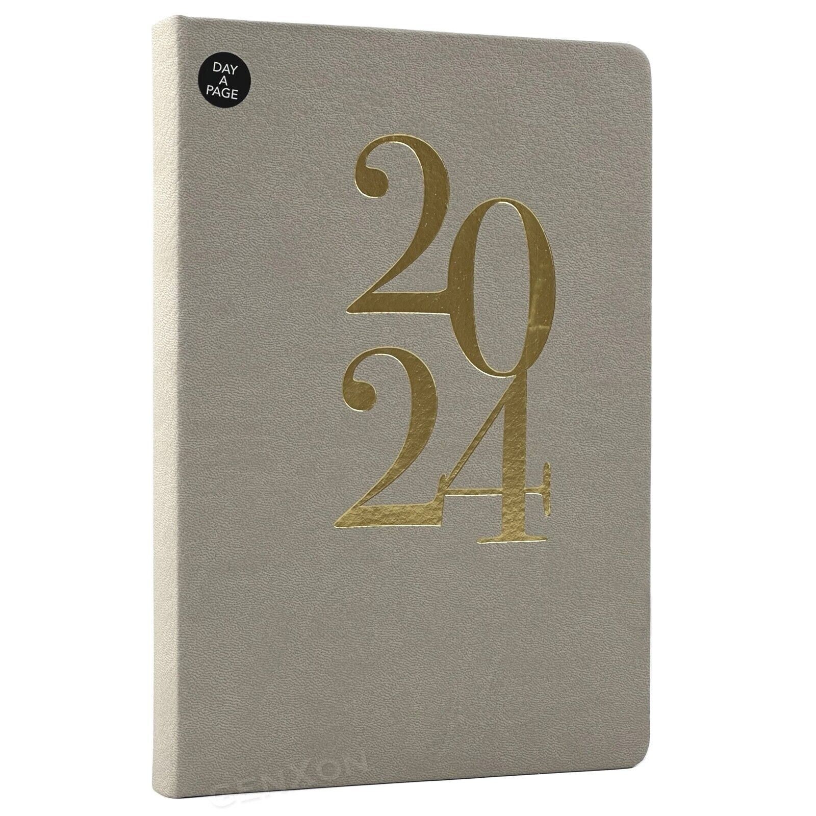 2024 Diary Page a Day A5 Desk Diary Daily Planner Hardback Gold Beige