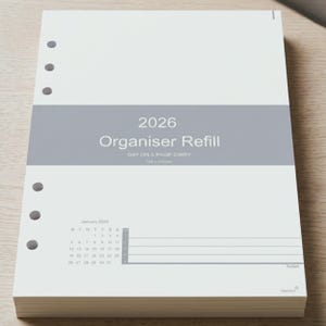 2026 A5 Planner Refill: Day Per Page, 8 AM-8 PM Time Slots