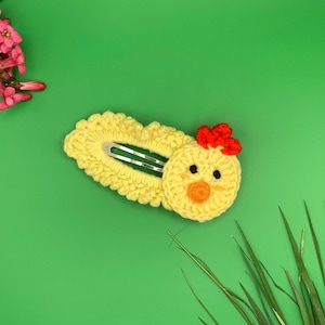 Crochet Cute Baby Chick Pattern Hair Clips For Girls and Women, Knitted Animal Pattern Handmade Hair Accessories Gift for Her