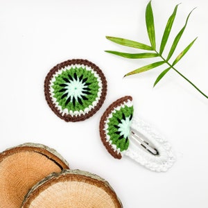 Kiwi Slices Crochet Girls Hair Clips, Knitted Handmade Baby Hair Accessories, Gift for Her, Toddler Hair Clips, Baby Barrettes