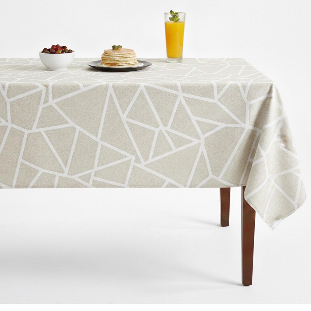 Triangular Tablecloth Triangle Metallic Jacquard Tablecloth - White - Etsy