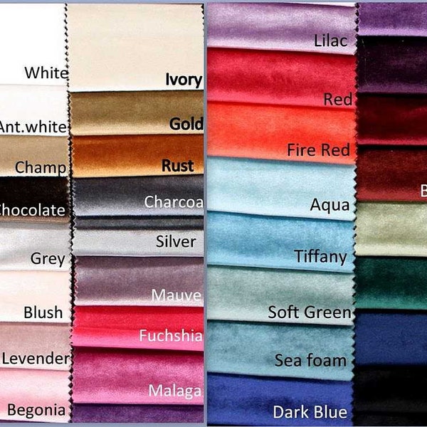 Shiny Soft Velveteen Fabric, 72 Inch. in Width, Ideal Material for Upholstery Coaches, Drapery, Pillows, Slipcovers, Tablecloths, Sewing.