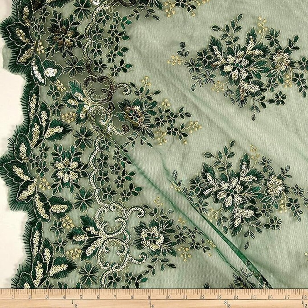 Rowley Sequin Embroidered Mesh Fabric. Lace Netting Material Ideal for ...
