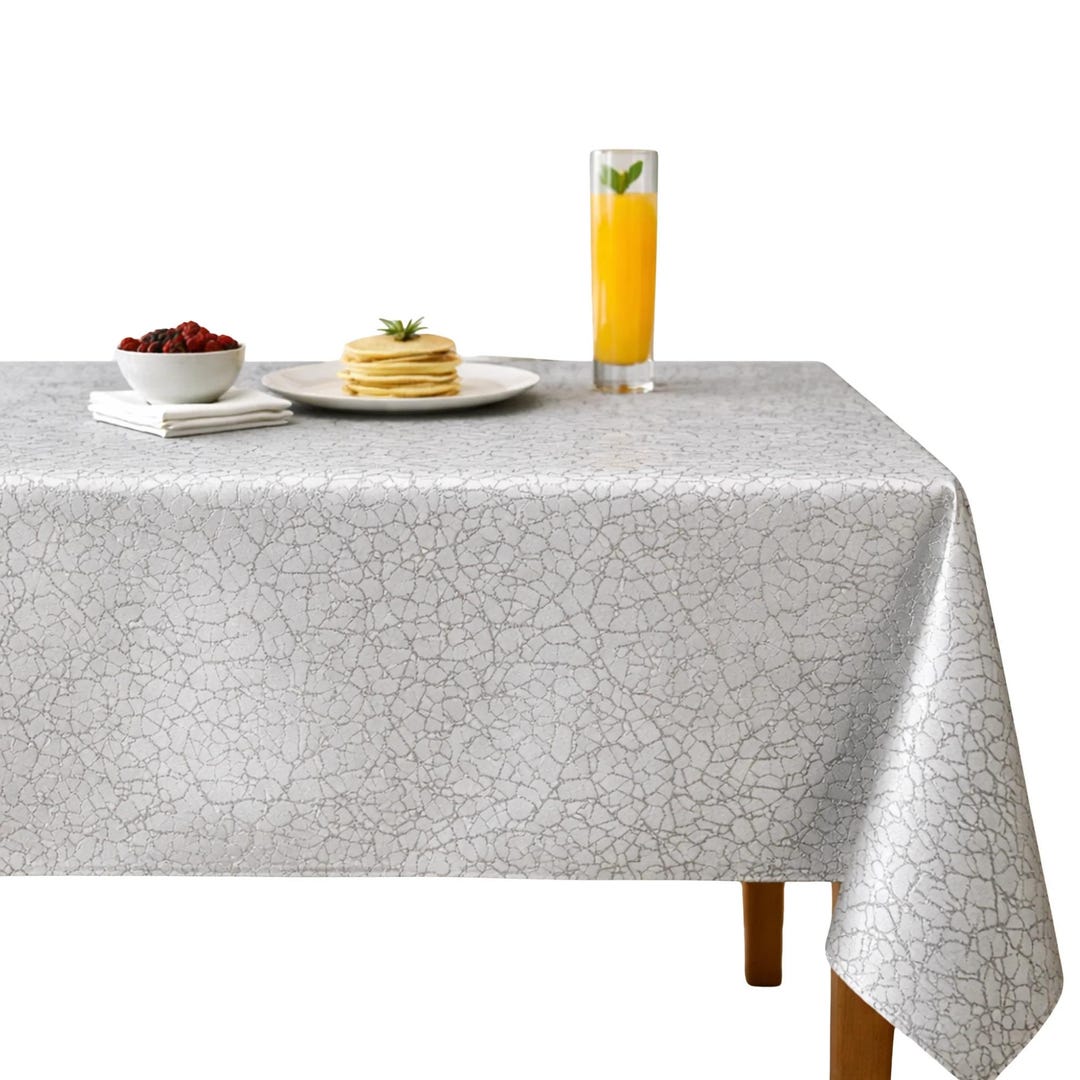 Metallic Tablecloth Ruched Crystal Wedding Tablecloth, Metallic Jacquard Polyester Dining Linen ...