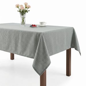 Teal Wedding Tablecloth, Jacquard Polyester Dining Linen, Sprite Bridal Reception Decor, Made-to-Order, Wedding Decor, Designer Linen