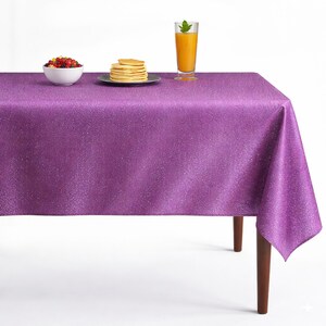 Fuchsia Marisol Jacquard - Custom Tablecloths, 100% Polyester, Machine Washable, Stain and Wrinkle Resistant.