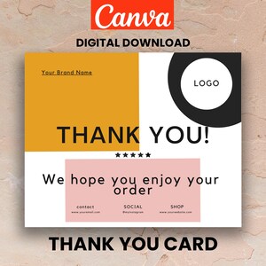 Customisable &quot;Thank you&quot; business card