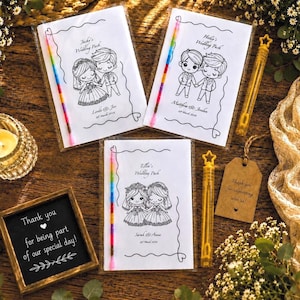 A6 Personalised Children Wedding Activity Pack, colour pack, Bride, Groom, wedding gift, wedding favours, kid, toddler, wedding stationery