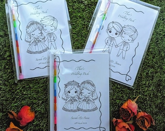 Wedding Children Activity Pack, A6, personalised, customised, Bride, Groom, wedding gift, wedding favours, kid, toddler, wedding stationery