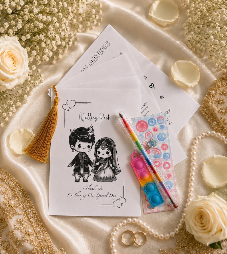 Wedding Activity Pack, Indian wedding favour, A6 SIZE, children wedding pack, wedding favour, kid wedding activity, wedding, islamic wedding image 3