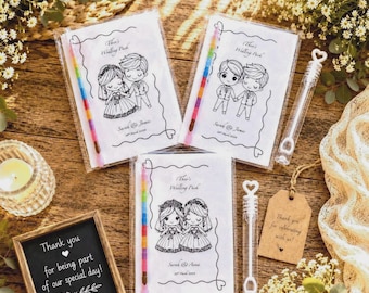 A6 Personalised Children Wedding Activity Pack, colour pack, Bride, Groom, wedding gift, wedding favours, kid, toddler, wedding stationery