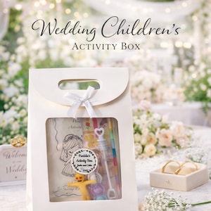 Kid A6 SIZE Wedding Activity Box, wedding activity pack, child wedding activity bag, kid wedding favor, colouring pack, kid wedding activity