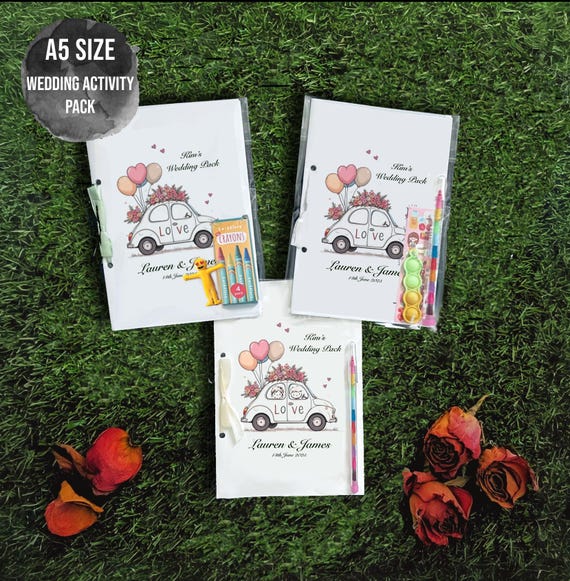 Wedding Activity Packs, A5 SIZE, wedding kid pack, wedding child pack, wedding colouring book, toddler wedding packs, wedding favor, wedding