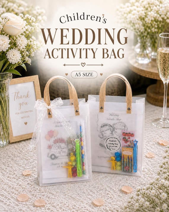 Kid Wedding Gift Box, A5 SIZE wedding activity packs, child activity bag, kid wedding favor, coloring wedding pack, kid wedding activity bag