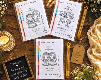 A6 Personalised Children Wedding Activity Pack, colour pack, Bride, Groom, wedding gift, wedding favours, kid, toddler, wedding stationery