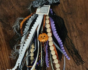 Halloween tassel, purse clip, tote bag accessory, gift
