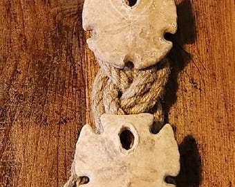 Mexican Keyhole Sand Dollar wall decor, rope wall decor, beach decor