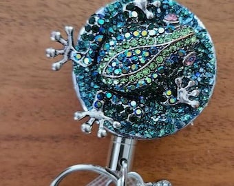 badge reel, frog, ocean, beach, coastal, gift, nurse, teacher