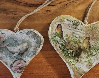 wood decor, wall decor, whale, birds, gift