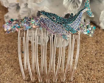 whale, hair comb, gift, ocean, beach, coastal