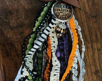 Halloween tassel, purse clip, tote bag accessory, gift