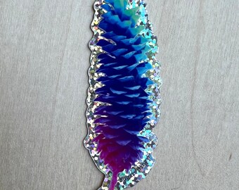 Sugar Pine Cone Vinyl Sticker, Glitter Rainbow Magic Pinecone, Hiking Stick Decal, Largest Conifer, Sierra Nevada Camping Vacation