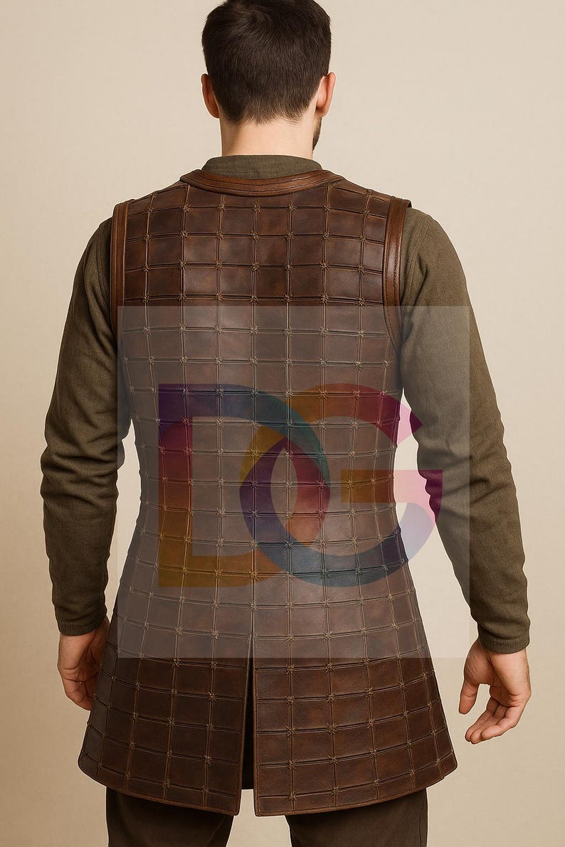 Medieval Leather Brigandine Armor Vest | Handmade Warrior Chest Protector | LARP & Cosplay Battle Armor image 14