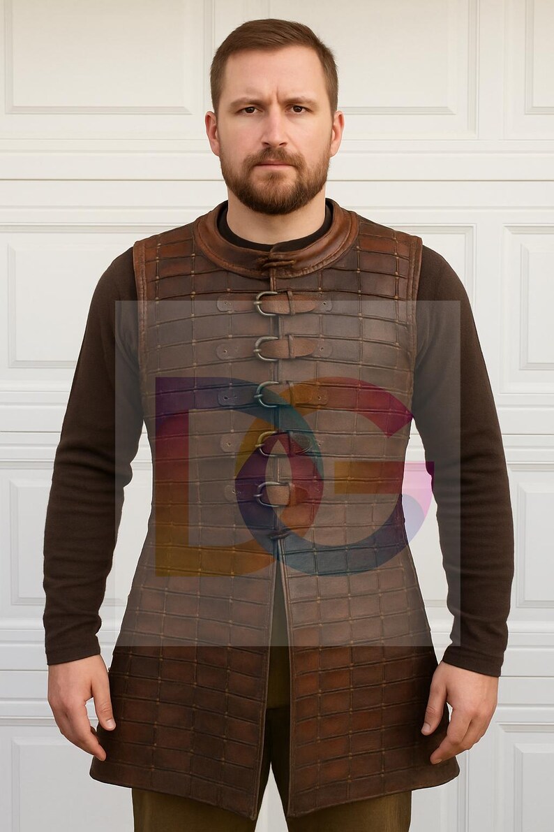Medieval Leather Brigandine Armor Vest | Handmade Warrior Chest Protector | LARP & Cosplay Battle Armor image 12