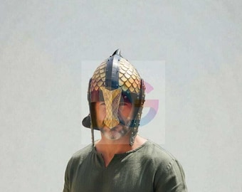 Brass Coated Roman Greek Helmet | Medieval Knight LARP Armor | Historical Reenactment Cosplay Helm