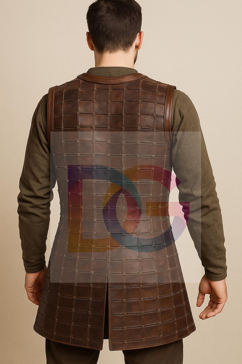 Medieval Leather Brigandine Armor Vest | Handmade Warrior Chest Protector | LARP & Cosplay Battle Armor image 10