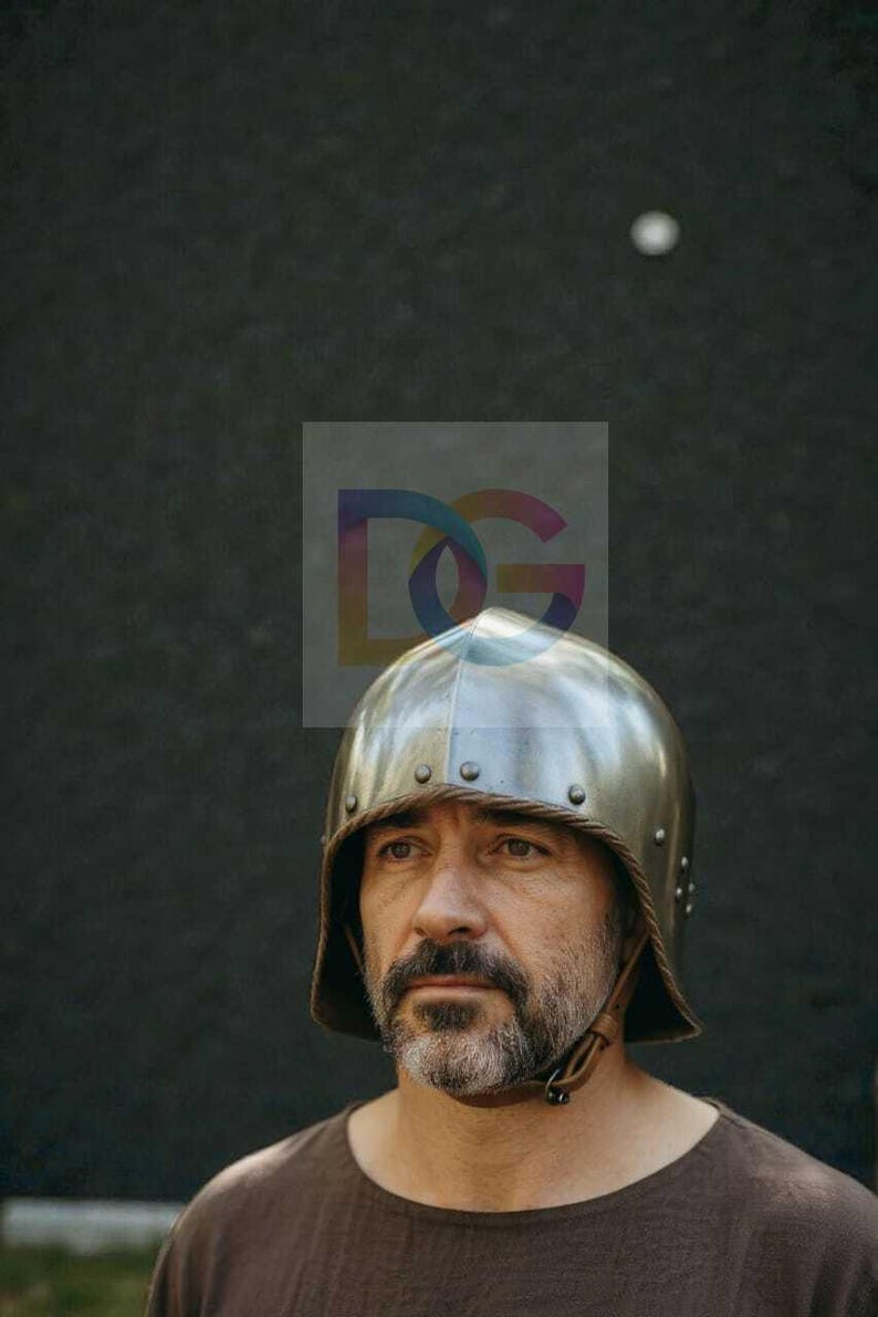 German Sallet Helmet Open Face Medieval Knight Helm | Reenactment LARP Armor image 16