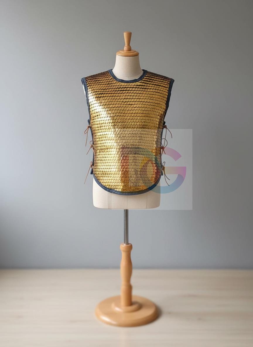 Brass Roman Scale Armor Lorica Squamata Handmade 15x25mm Scale Cuirass Medieval LARP Costume