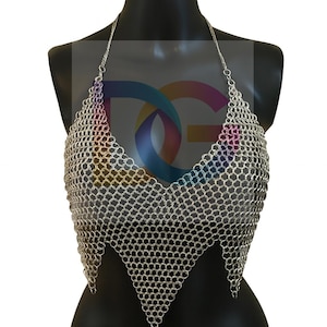 Handmade Chainmail Halter | 10mm Butted Rings | Raicho Drama Queen Viking Crop Top | LARP Costume