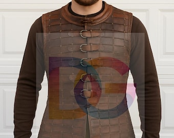 Medieval Leather Brigandine Armor Vest | Handmade Warrior Chest Protector | LARP & Cosplay Battle Armor