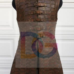 Medieval Leather Brigandine Armor Vest | Handmade Warrior Chest Protector | LARP & Cosplay Battle Armor image 2