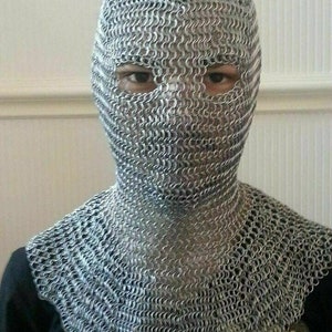 Faux Chain Mail Hood, a Hand-knit Coif With Fitted Cowl, Unisex, for  Knights, Vikings, Medieval Lords, SCA and Ren Faire Events 