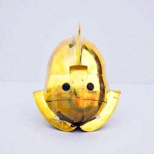 Casco Secutor de latón hecho a mano / Armadura de gladiador romano / Casco de combate LARP medieval / Regalo para cosplay y Halloween