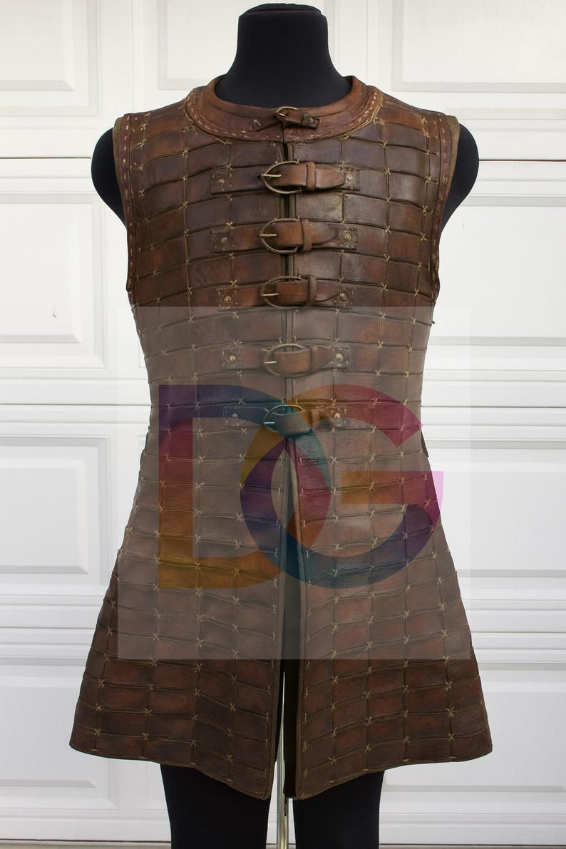 Medieval Leather Brigandine Armor Vest | Handmade Warrior Chest Protector | LARP & Cosplay Battle Armor image 13
