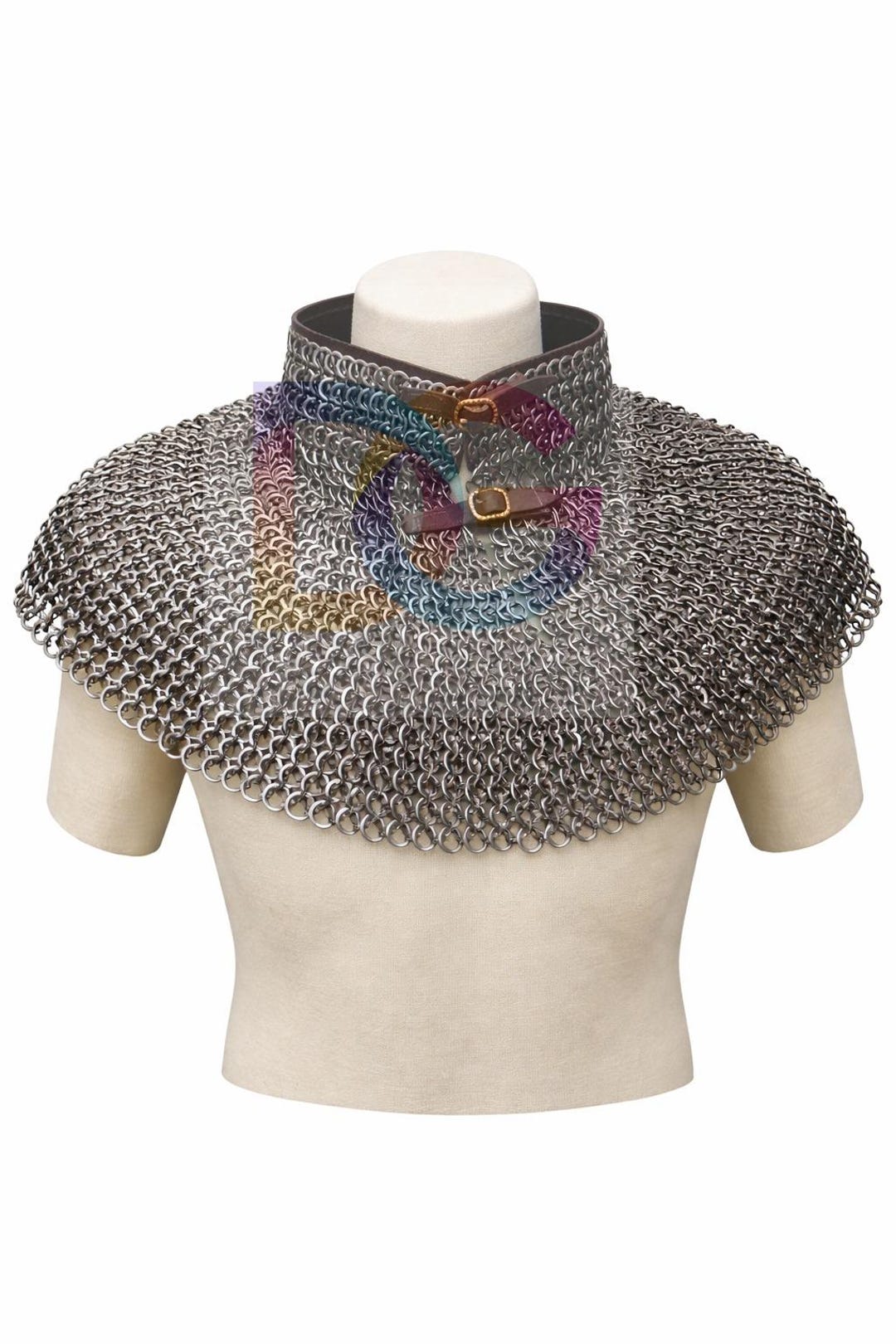 Handmade Medieval Chainmail Aventail – 9mm Flat Rings With Solid Rivets ...