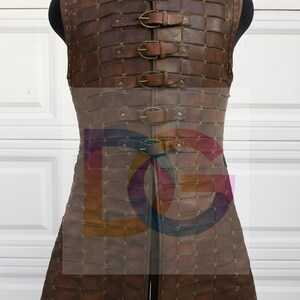 Medieval Leather Brigandine Armor Vest | Handmade Warrior Chest Protector | LARP & Cosplay Battle Armor image 5