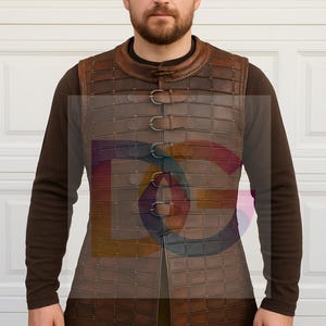 Medieval Leather Brigandine Armor Vest | Handmade Warrior Chest Protector | LARP & Cosplay Battle Armor image 20