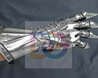 Handcrafted Medieval Gauntlet Gloves | Gothic Knight Steel Armor | Reenactment Wearable Arm Guards | LARP SCA