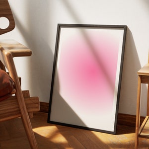 Faites confiance au processus, affiche rétro Aura, art mural spirituel, impression Aura rose, affiche d’affirmation dégradé granuleux rose téléchargement instantané