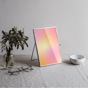 Impression Aura granuleuse jaune rose, Faites confiance au processus, Affiche Aura rétro, Art mural spirituel, Affiche d’affirmation dégradé rose Téléchargement instantané
