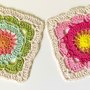 Retro Flower Granny Square - Granny Square Crochet Pattern - Boho Crochet Pattern - 70s Crochet Pattern - Crochet Printable - Trendy Crochet